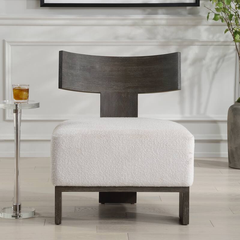 Uttermost Finlay Dark Walnut Accent Chair - 32.25" H x 27.5" W x 25.5" D