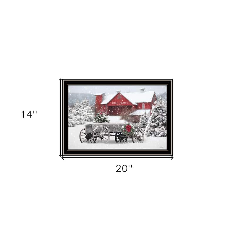 HomeRoots Tree Farm Wagon Black Framed Wall Art