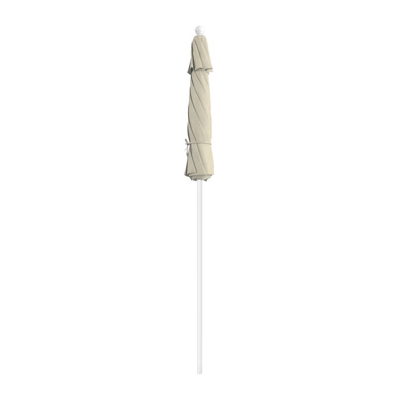 California Umbrella 7.5' Venture Series Patio Umbrella, White Aluminum Pole Fiberglass Ribs Push Lift, Pacifica Pacific Blue