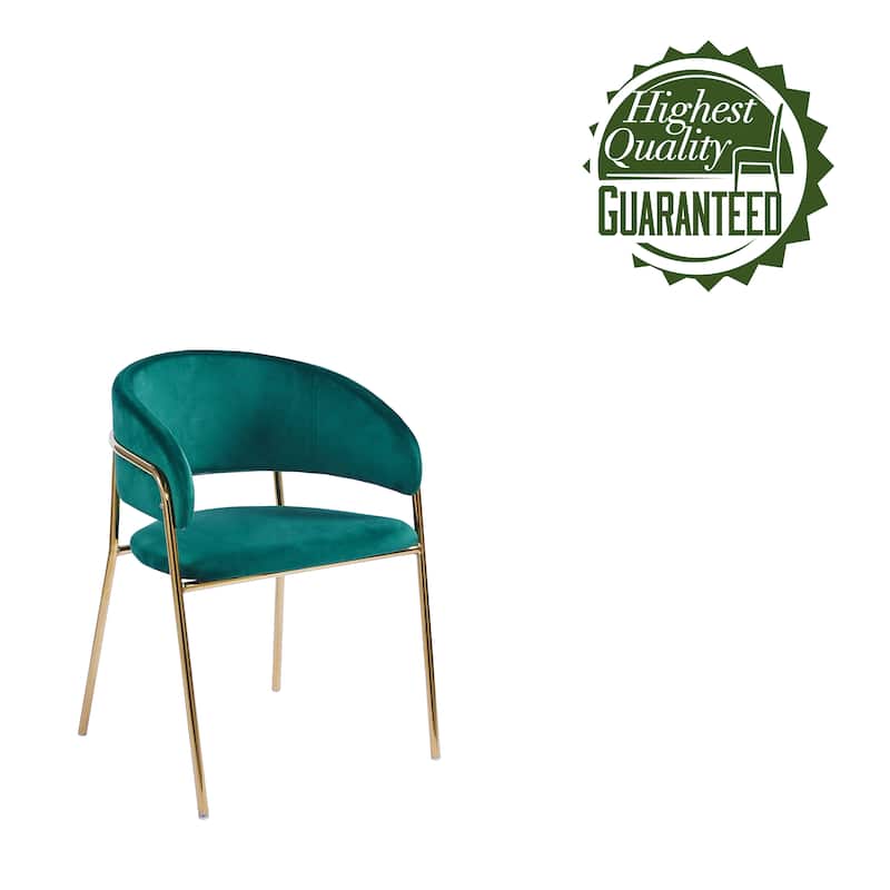 Porthos Home Cardi Dining Chairs Set of 2, Velvet Upholstery, Gold Legs