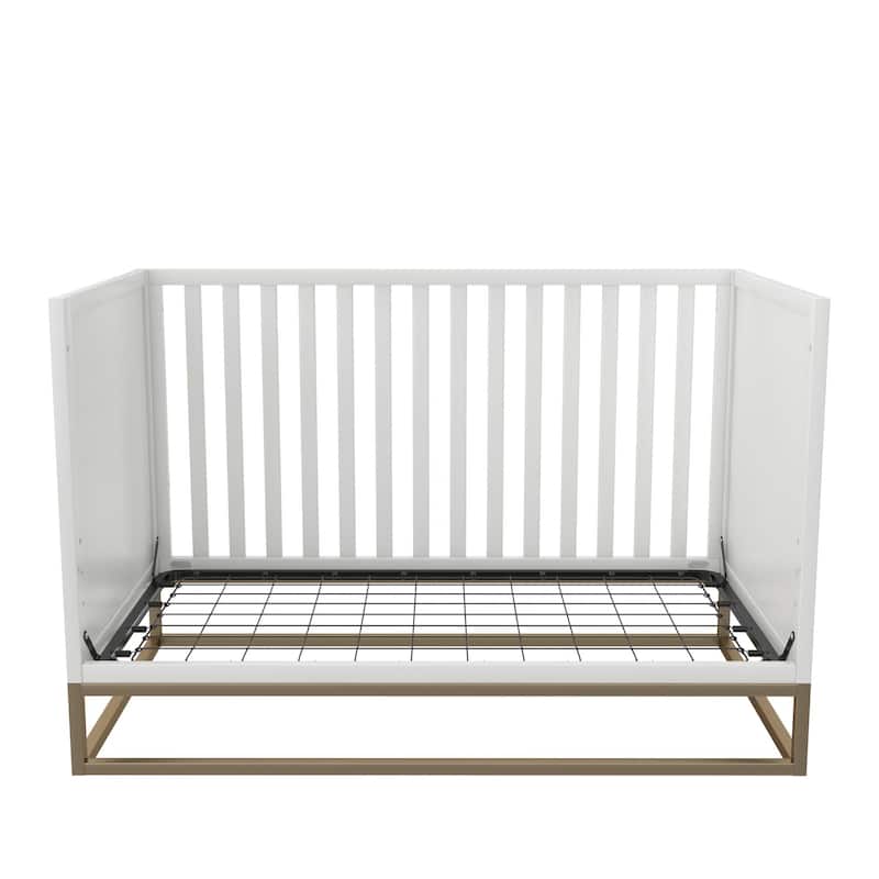 Little Seeds Haven 3 in 1 Convertible Wood Crib with Metal Base