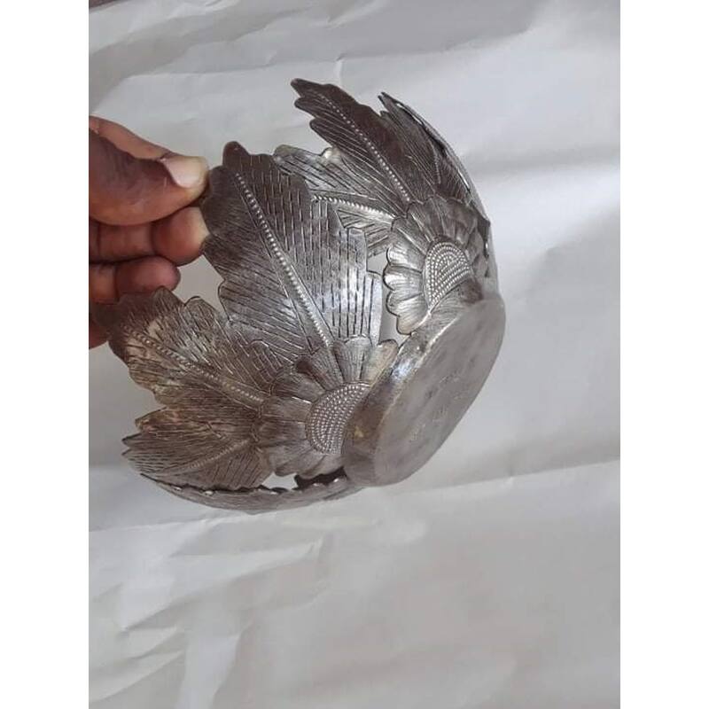 Fruit on Vine Haitian Metal Drum Votive