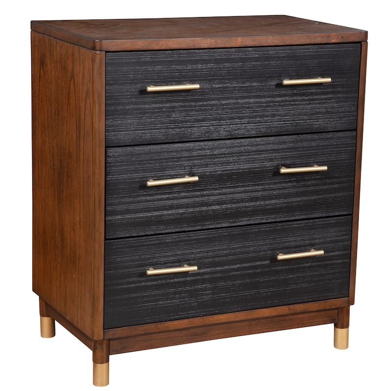 Alpine Furniture Belham 3 Drawer Small Chest in Dark Walnut (Brown)