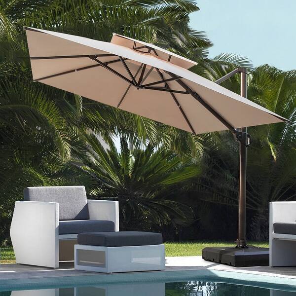 Shop Black Friday Deals On Crestlive Products Outdoor 10 Foot Double Top Square Offset Umbrella Overstock 31636634