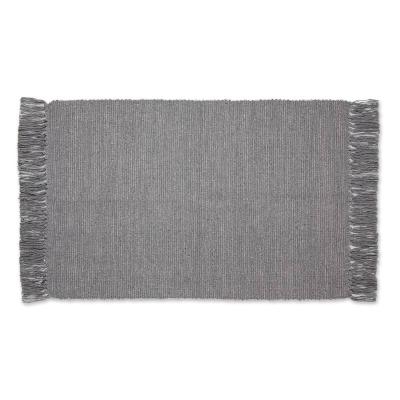 DII Gray and Off White 2-Tone Ribbed Rug 2x3 Ft - 24.0 In. L X 36.0 In. W X 0.2 In. H