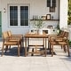 preview thumbnail 3 of 15, Roomfitters Farmhouse 5-Piece Outdoor Dining Set for 4, 59-Inch Rectangular Table, Umbrella Hole, Acacia Natural