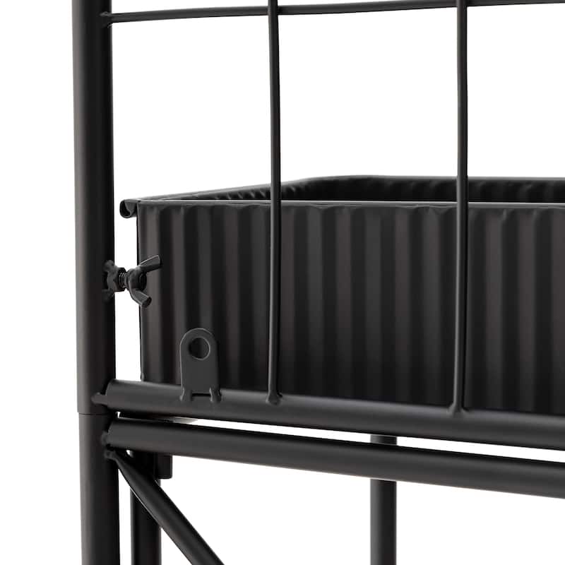 Glitzhome 68"H 3-tier Metal Plant Stands Planters Garden Flower Pot Storage Shelf Bakers Rack