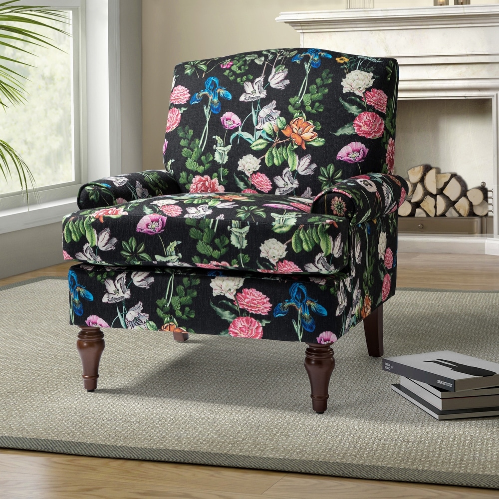 Black floral outlet chair