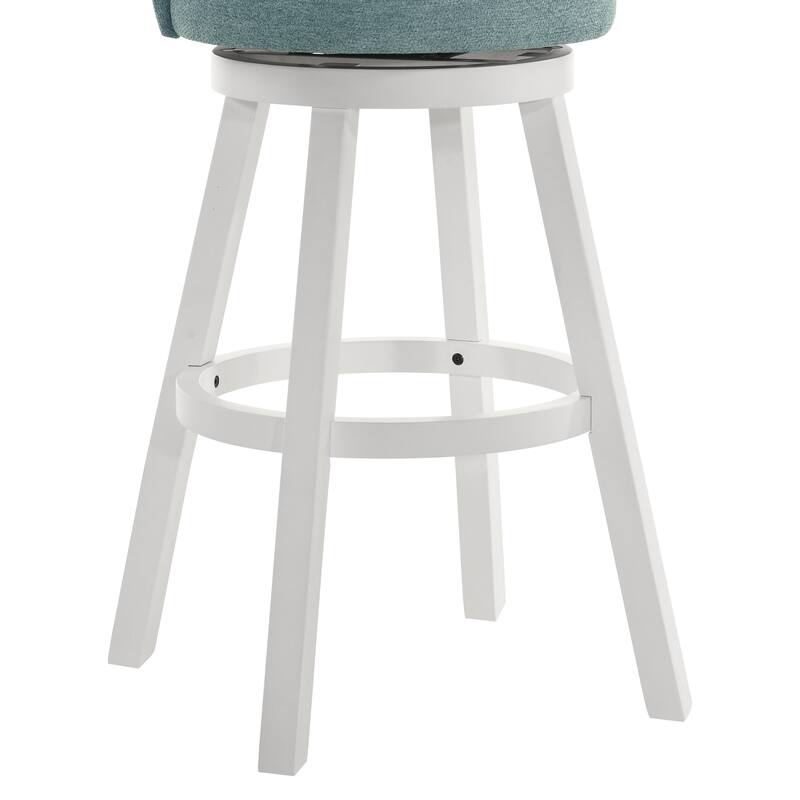 Erika Upholstered Swivel Bar Stool, Counter Height Barstool with Fabric Seat