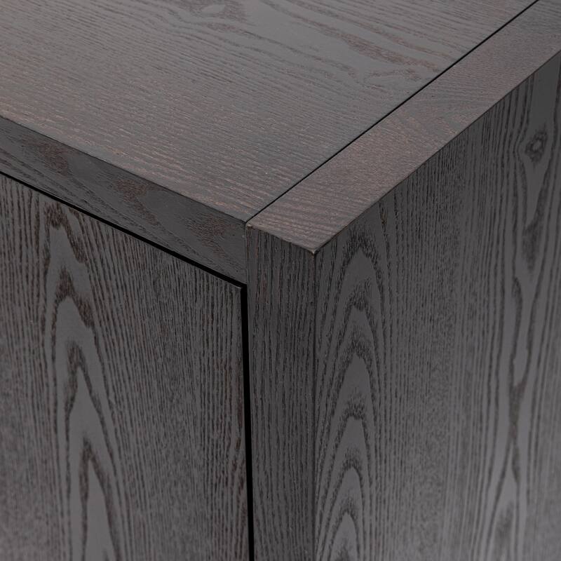 MDF Sideboard Cabinet with Adjustable Shelves, Wood Grain Design - Entryway & Living Room