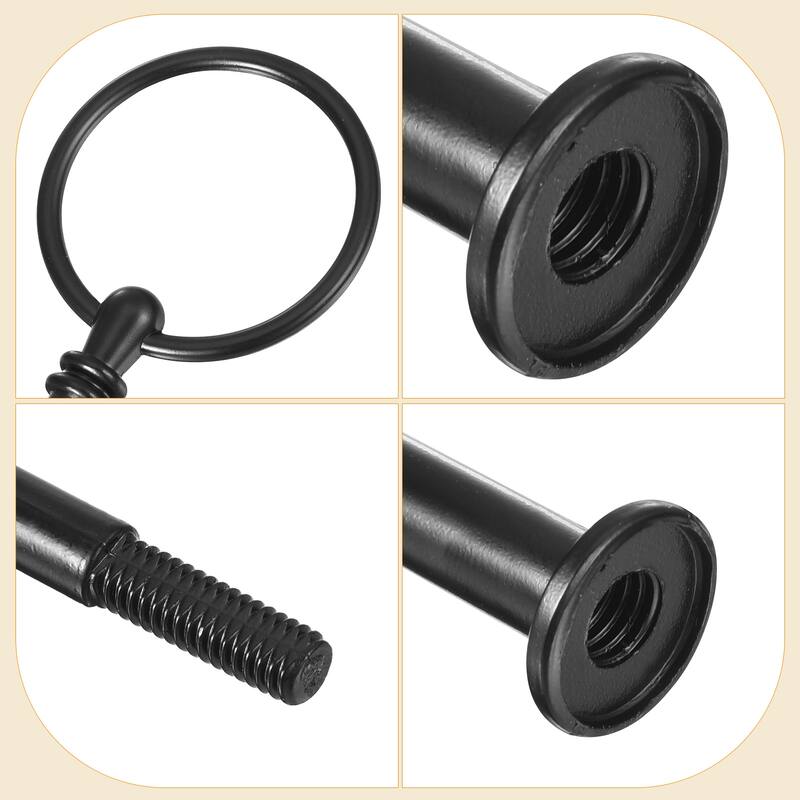 4 Set 3-Tier Cupcake Stand Hardware Fittings for Cake Stand, Black