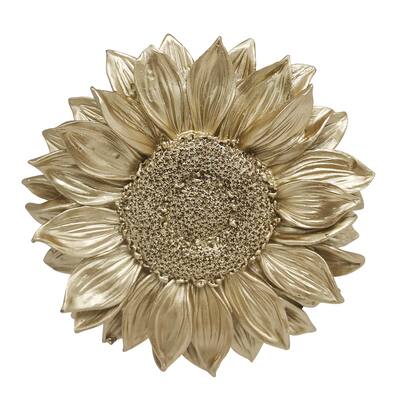 Resin 7" Sunflower Wall Accent, Gold 1.5"H