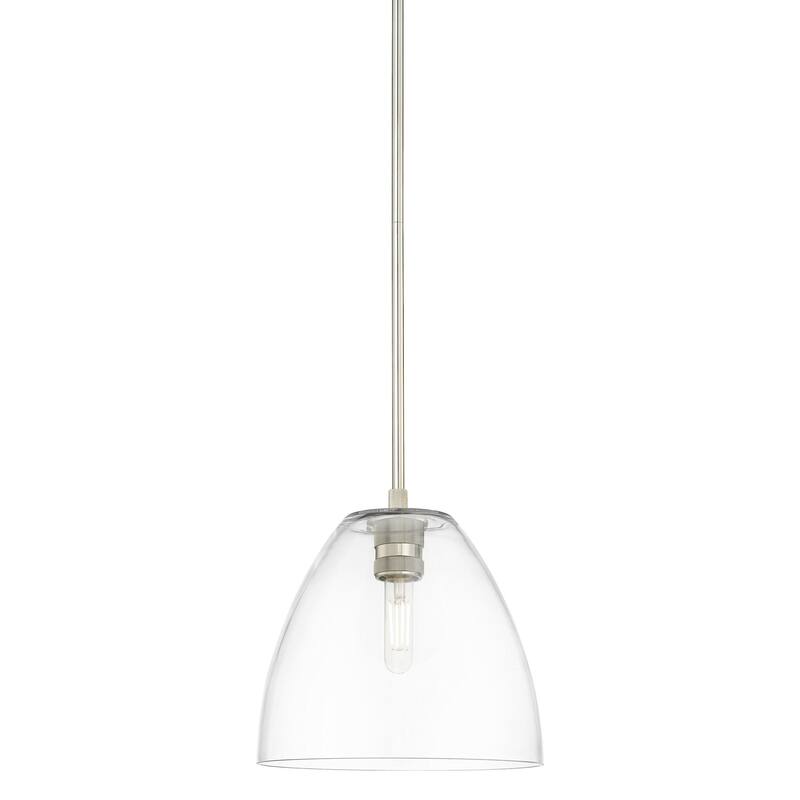 Innovations Lighting 434-1S-11-9 Crown Point Pendant Crown Point 9" - Polished Nickel / Clear