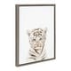 preview thumbnail 7 of 6, Kate and Laurel Sylvie Animal Studio Baby White Tiger Framed Canvas by Amy Peterson Art Studio 18x24 - Grey