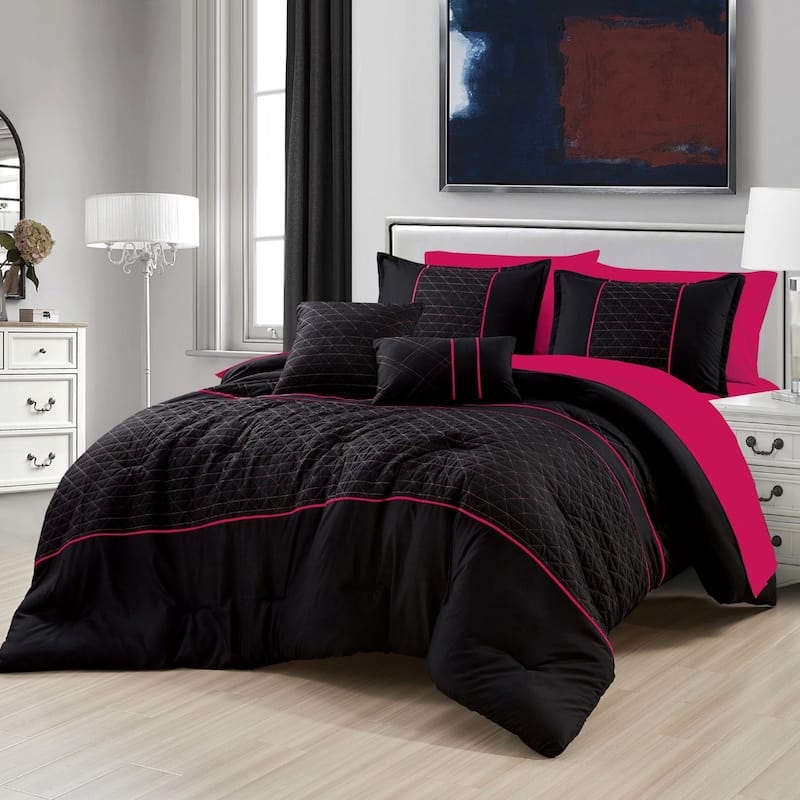 Shatex Niabi 9PC Bedding Comforter Set All-season Reversible Bed in a Bag - California King