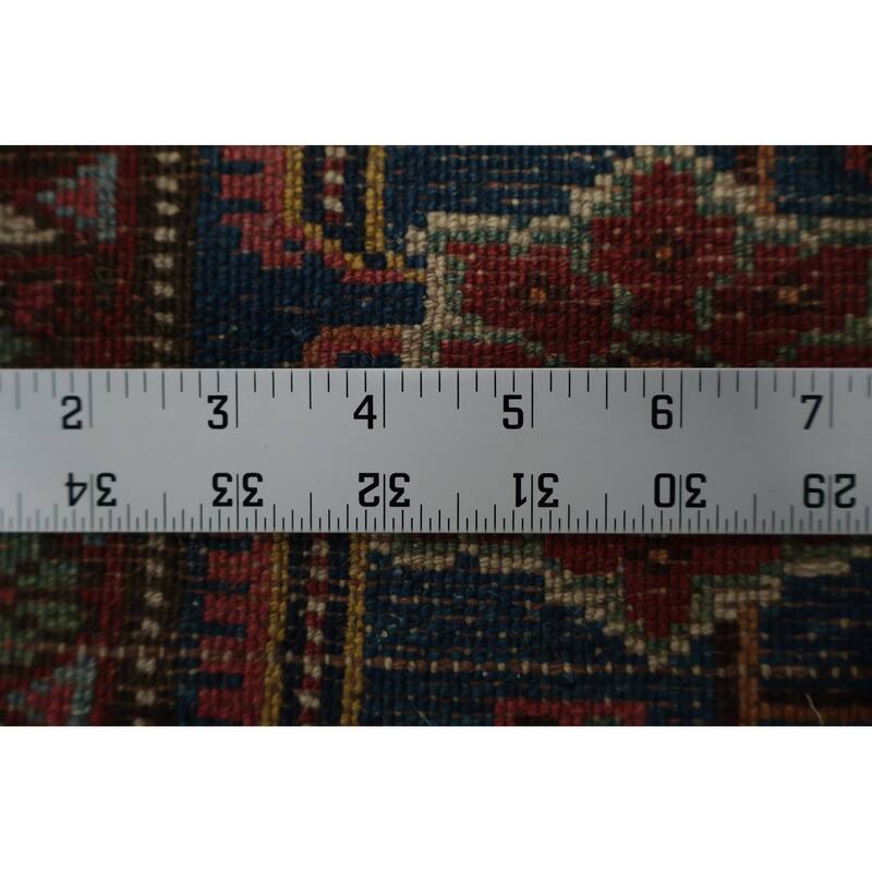 Hand Knotted Oriental 100% Wool Carpet Traditional Floral Navy Blue & Blues Malayer Area Rug - 7' 7'' X 4' 4''