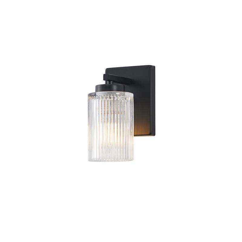 KAWOTI 8.6"H Contemporary Bathroom Vanity Light with Flutted Glass