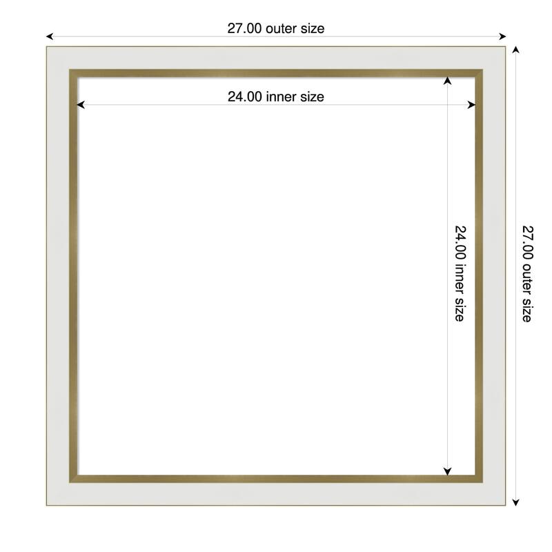 Amanti Art Eva Black Silver Narrow Framed Dry Erase Magnetic Board - 27 x 27 in - Eva White Gold Narrow