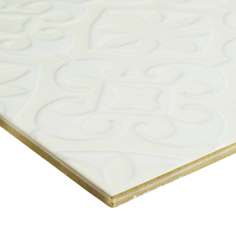Merola Tile 7.75x7.75-inch Triple Valverde White Ceramic Wall Tile