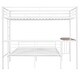 preview thumbnail 4 of 7, Twin Over Full Bunk Bed with Desk, Metal Bed with Ladder, Kid's Bed with Quality Slats for Bedroom, Metallic White