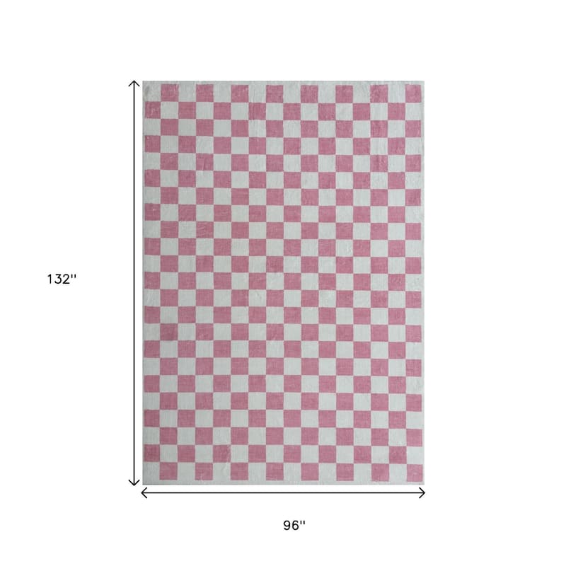 HomeRoots Checkered Modern Rectangle Area Rug - 132 in. x 96 in. x 0.4 in.