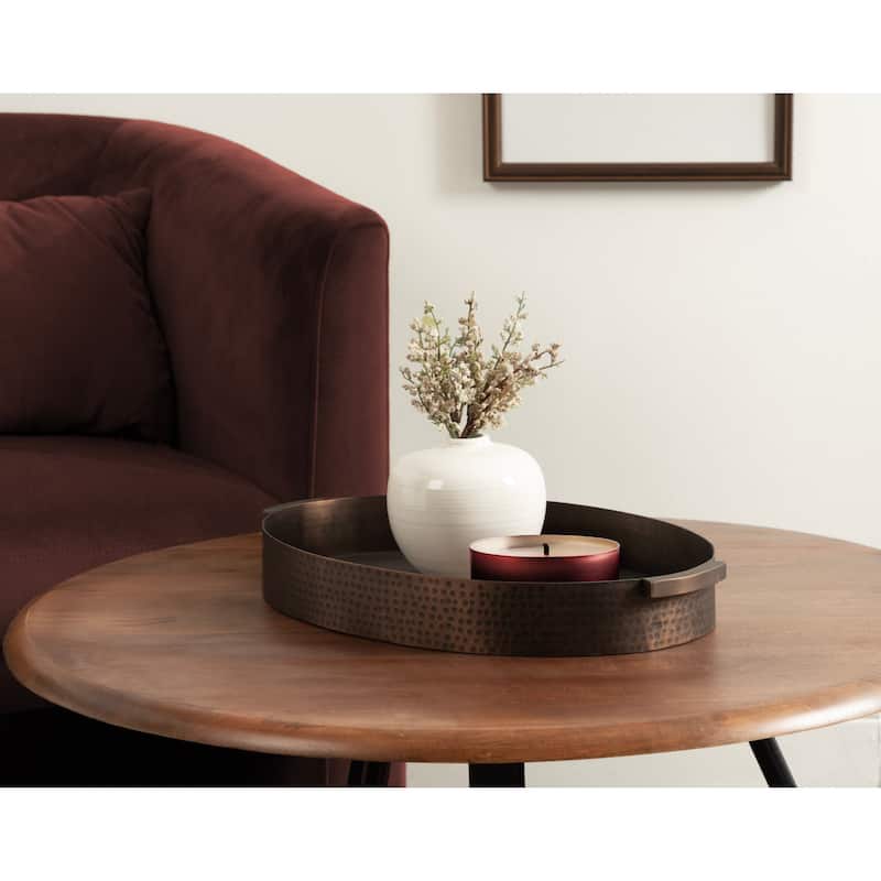 Kate and Laurel Samana Oval Metal Tray
