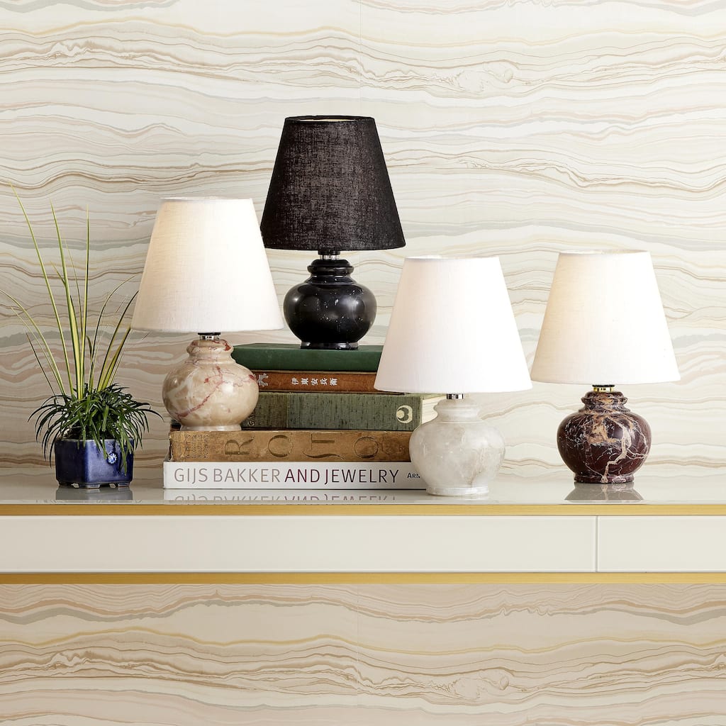 Currey & Company Piccolo Tan Mini Table Lamp - 9"h x 6"dia