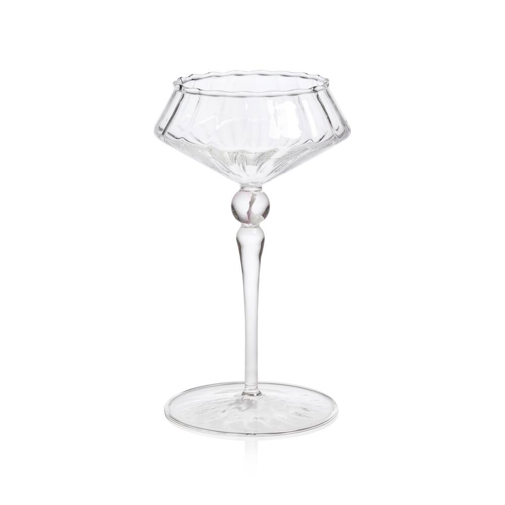 Ondine 4-Piece Set Fluted Coupe Glasses