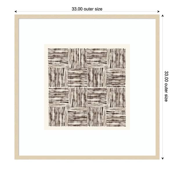 Charcoal Striped Squares in Alternating Patterns by Hazel J Wood Framed ...