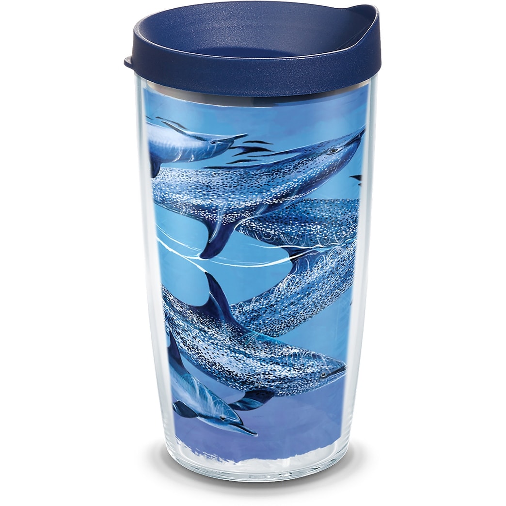 Tervis Guy Harvey Made in USA Double Walled Insulated Travel Tumbler, Blue Dolphins