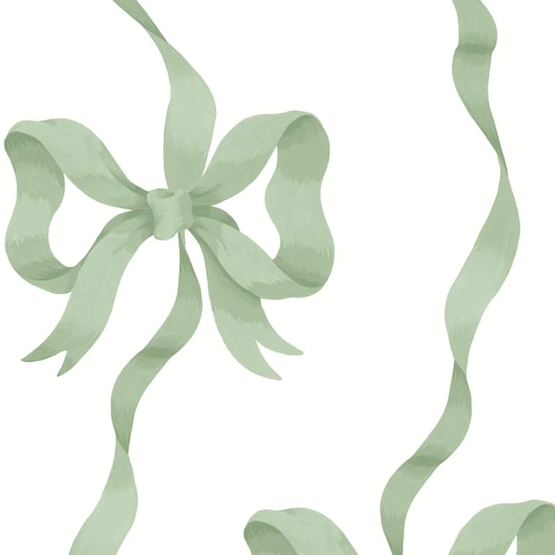 Cath Kidston Ribbon Bow Sage Wallpaper