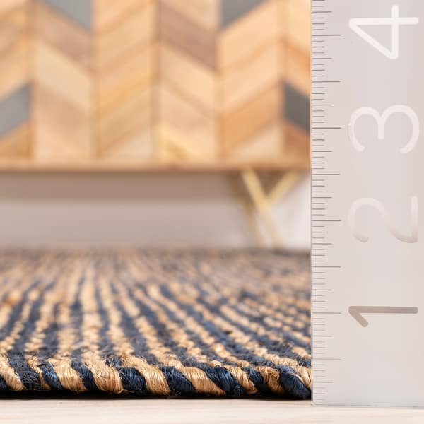 dimension image slide 2 of 3, Home Conservatory Striped Handwoven Jute Area Rug