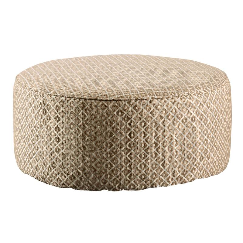 Transitional Style Upholstery Ottoman With Welt Trim