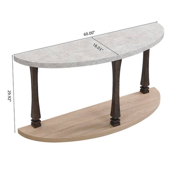 60 inch Long Semi Circle Demilune Sofa Table,Wooden Console Tables