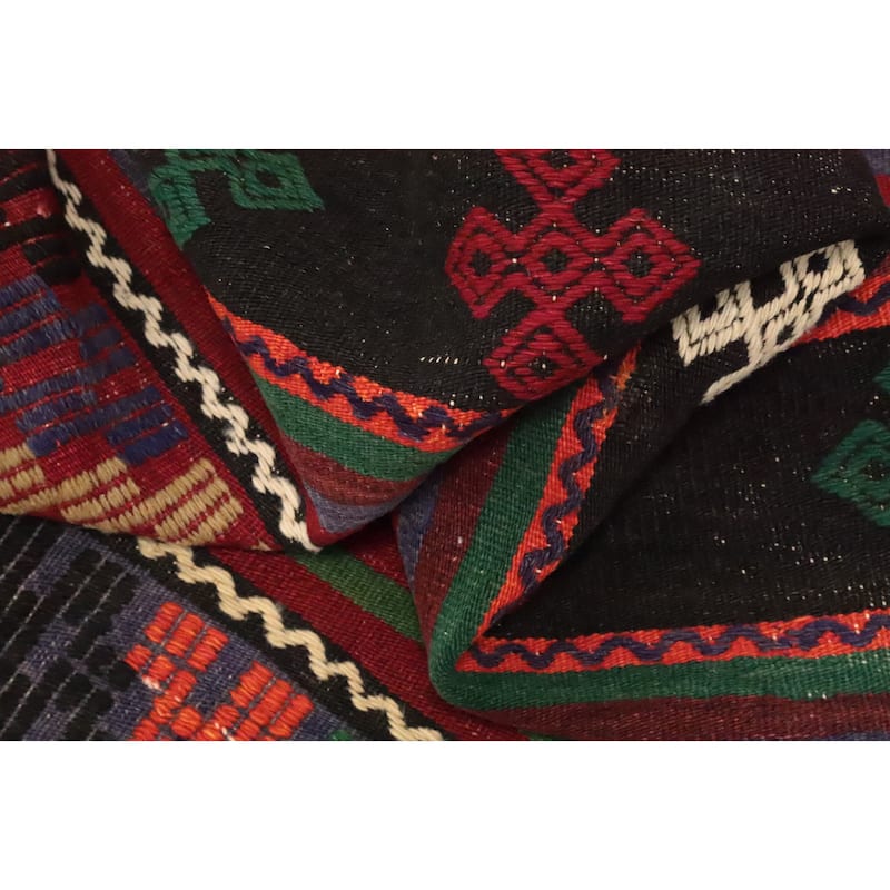Hand Woven Oriental 100% Wool Carpet Southwestern Tribal Multi-Colored Kilim Area Rug - 10' 3'' X 5' 8''