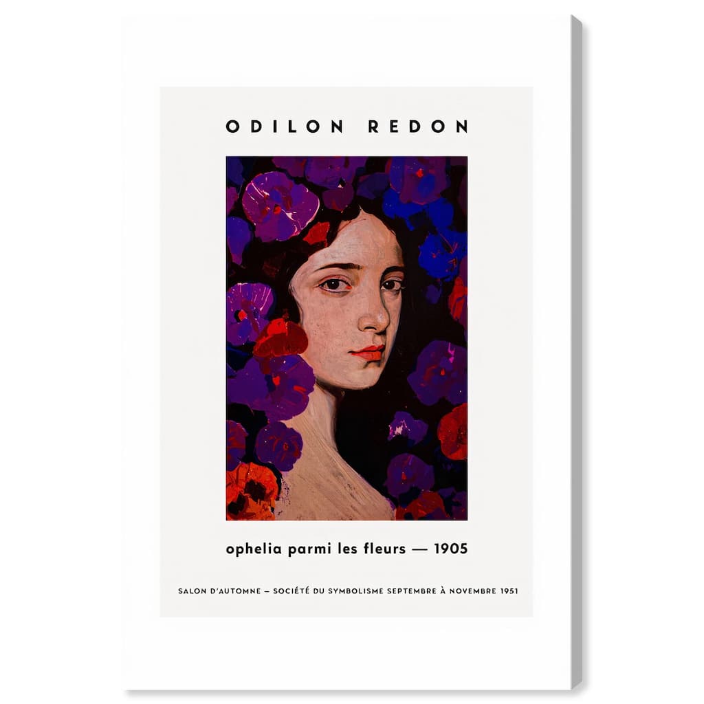 Redon's Ophelia in Blooms Canvas by Art Remedy, Gallery Wrapped