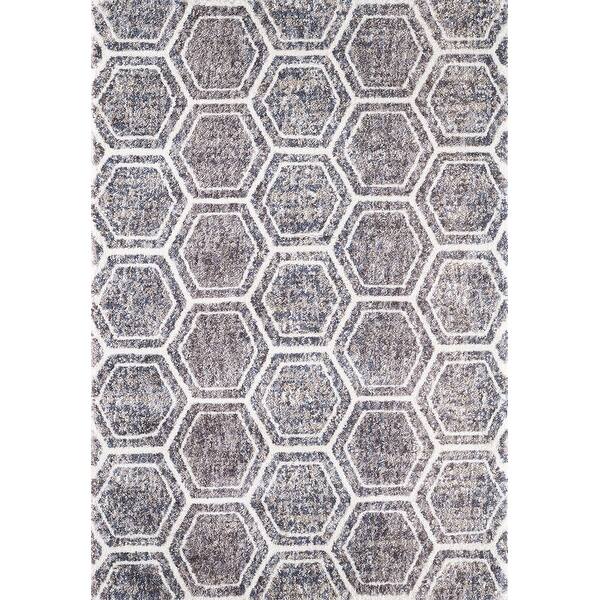slide 2 of 8, Carson Carrington Hogsrum Mid-century Honeycomb Shag Rug 5'3"  7'7"
