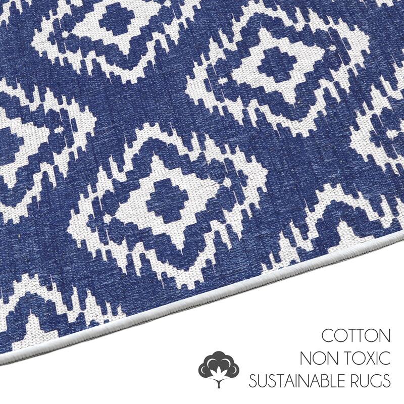 Sussexhome Heavy Duty Ultra Thin Non Slip Washable Cotton Indoor Rug - 2' x 3'