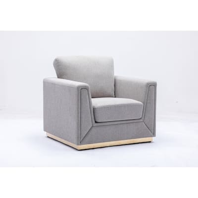37" Linen Upholstered Accent Chair