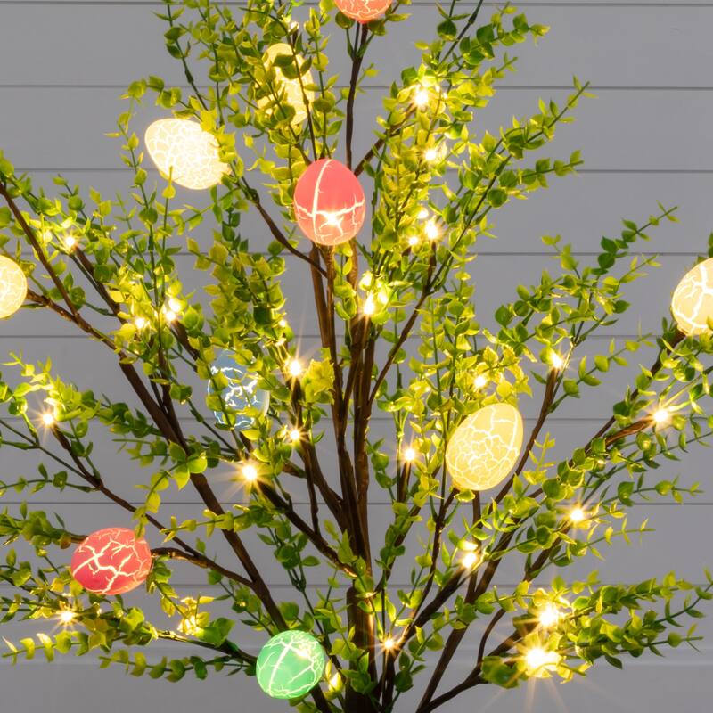 3-ft Pre-Lit Artificial Easter Egg Twig Tree with 40 LED Lights
