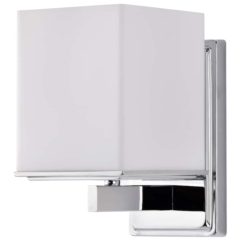 Bento Chrome with Satin White 1-light Vanity Fixture