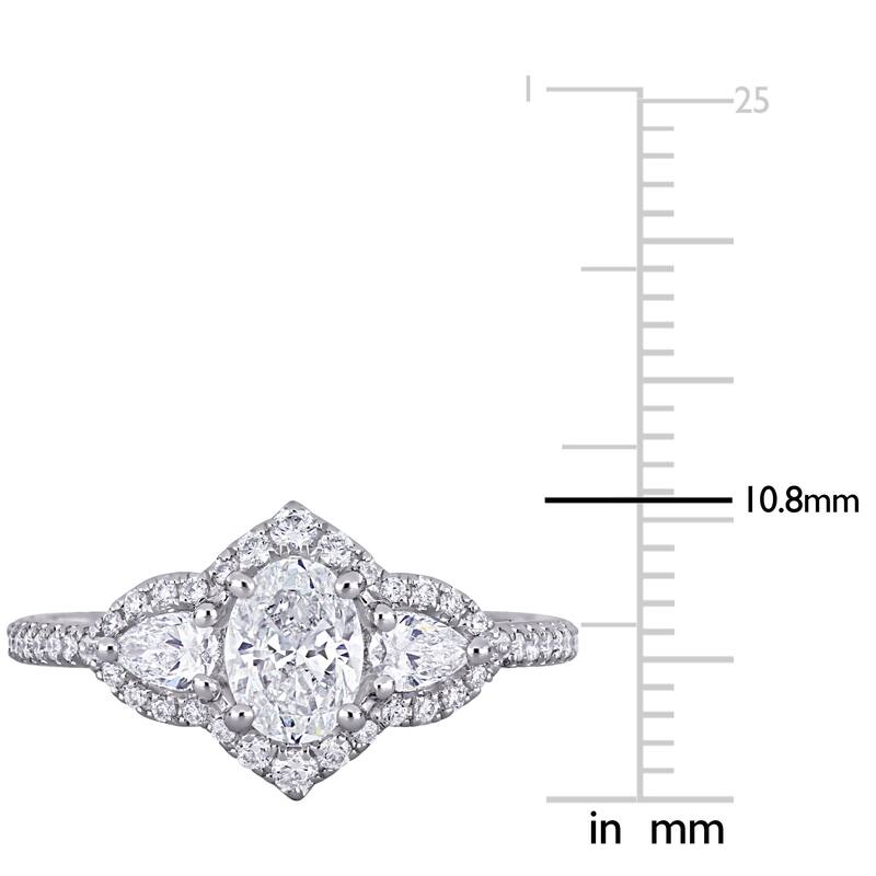 Miadora 1 1/2 - 1 3/4ct TDW 14k White Gold Engagement Ring