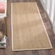 SAFAVIEH Natural Fiber Oceana Herringbone Seagrass Rug - 2'6" x 16' Runner - Natural/Ivory