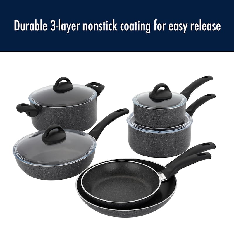 Henckels Everlift 10-pc Granitium Nonstick Cookware Set - Gray