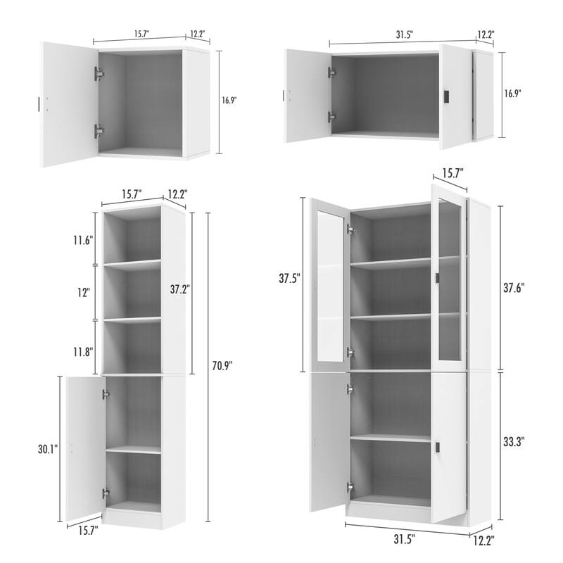 Various Combined Bookcase Kitchen Cabinet Display Cabinet Pantry