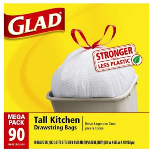 Glad 78536 Tall Kitchen Drawstring Trash Bags 13 Gallon 90 Glad 78536 Tall Kitchen Drawstring Trash Bags 13 Gallon 90 Count Free Shipping On Orders Over 45 25324777