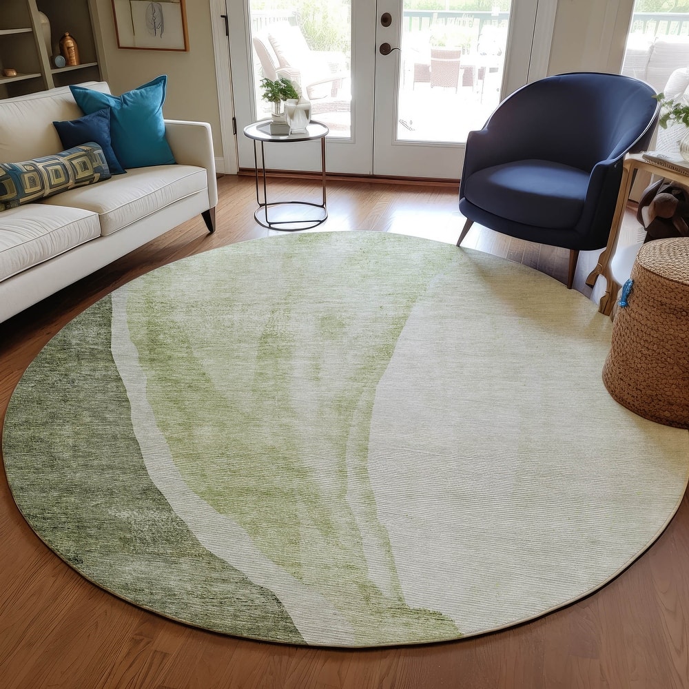 Machine Washable Indoor/ Outdoor Chantille Modern Abstract Rug