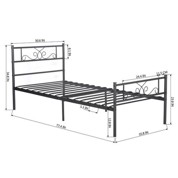 Easytoassemble Metal Bed Frame Platform Mattress Foundation with