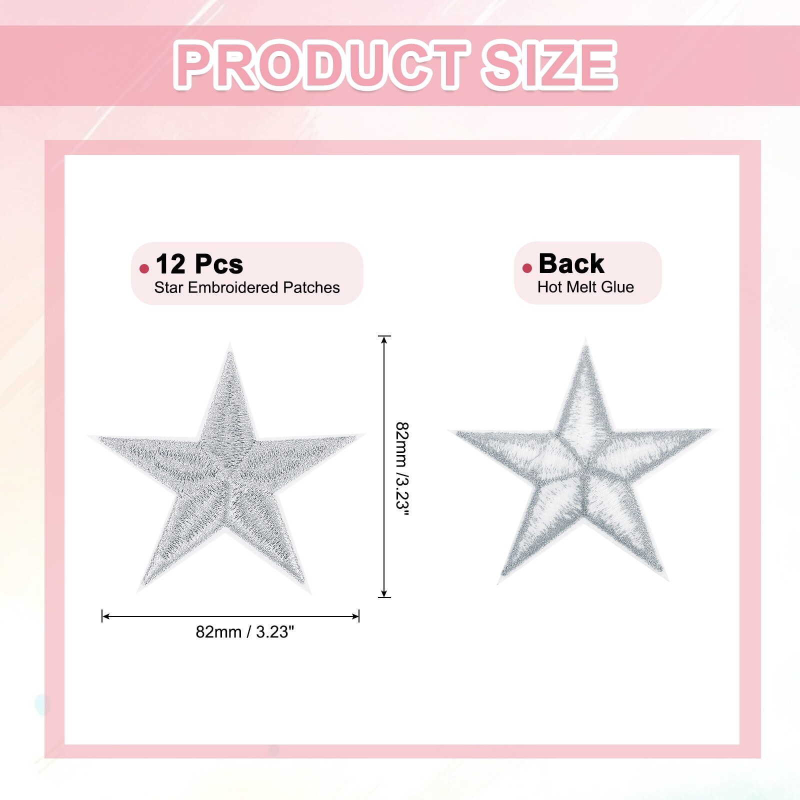 Iron on Star Patches, Sew on Star Embroidered Patches, Decorative Repair Patch Applique for DIY Crafts