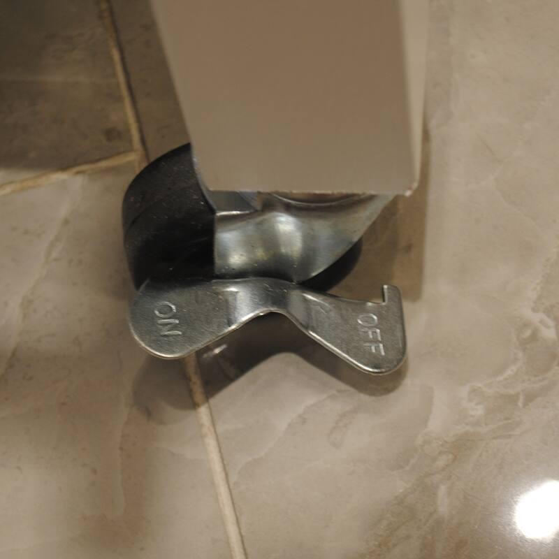 Anmytek Mobile Kitchen Island with Rubber Wood Top, 2 Drawers & Lockable Wheels, Simple Storage Kitchen Cart